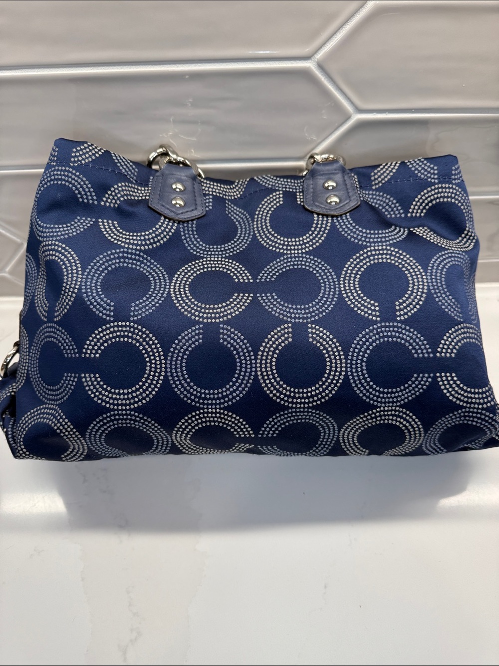 Coach Ashley Dotted Op Art Signature Satchel - Picture 3 of 14